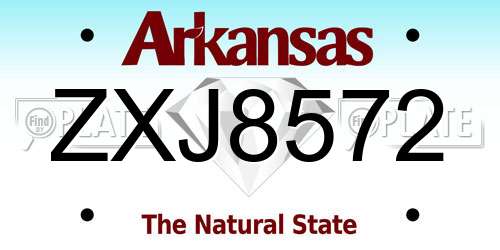ZXJ8572 Arkansas License Plate