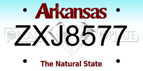 ZXJ8577 Arkansas License Plate