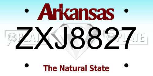 ZXJ8827 Arkansas License Plate
