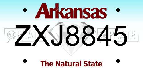 ZXJ8845 Arkansas License Plate