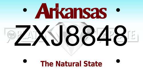 ZXJ8848 Arkansas License Plate