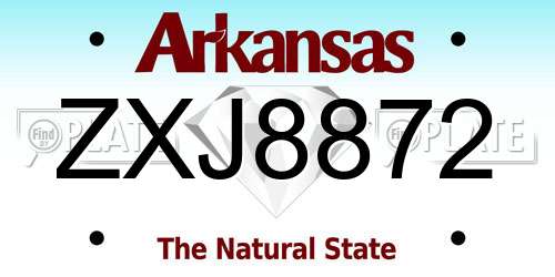 ZXJ8872 Arkansas License Plate