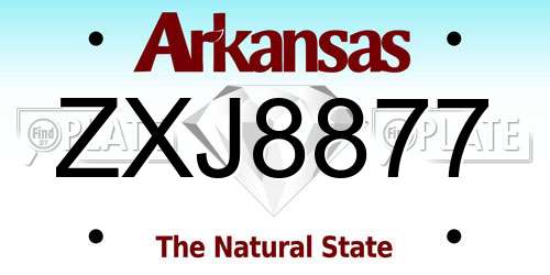 ZXJ8877 Arkansas License Plate