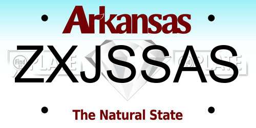 ZXJSSAS Arkansas License Plate