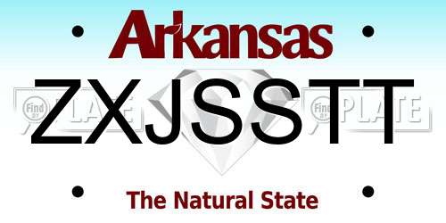 ZXJSSTT Arkansas License Plate