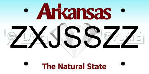 ZXJSSZZ Arkansas License Plate