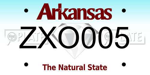ZXO005 Arkansas License Plate