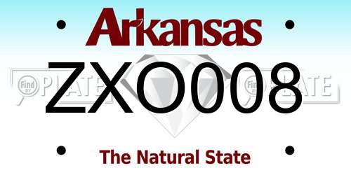 ZXO008 Arkansas License Plate