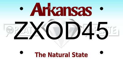 ZXOD45 Arkansas License Plate