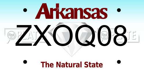 ZXOQ08 Arkansas License Plate