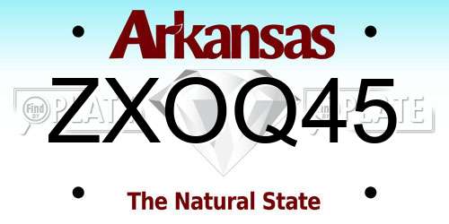 ZXOQ45 Arkansas License Plate