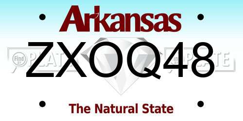 ZXOQ48 Arkansas License Plate