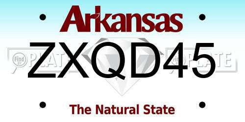 ZXQD45 Arkansas License Plate