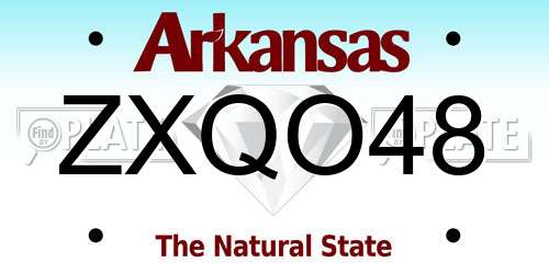 ZXQO48 Arkansas License Plate