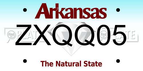 ZXQQ05 Arkansas License Plate