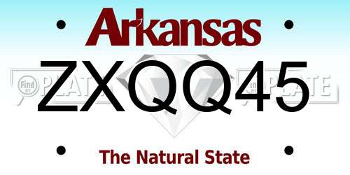 ZXQQ45 Arkansas License Plate