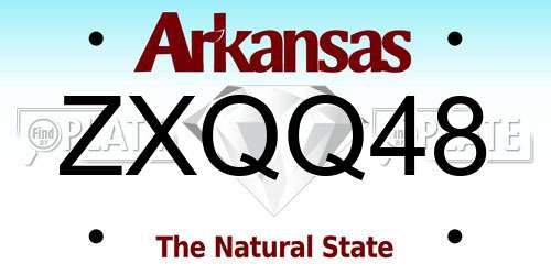 ZXQQ48 Arkansas License Plate