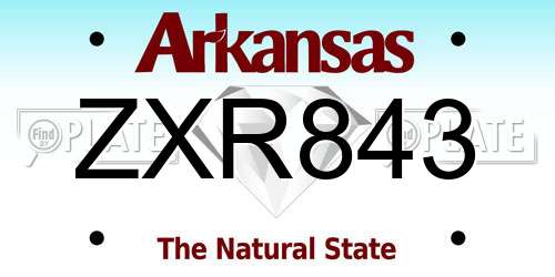 ZXR843 Arkansas License Plate