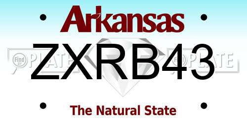 ZXRB43 Arkansas License Plate