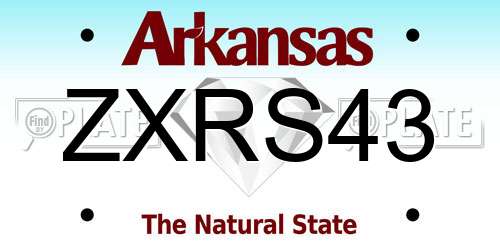 ZXRS43 Arkansas License Plate