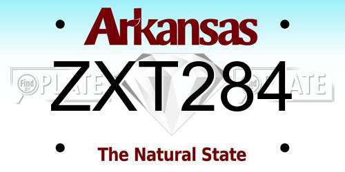 ZXT284 Arkansas License Plate