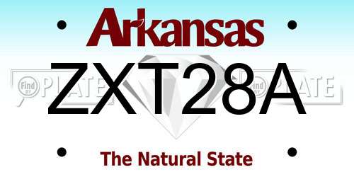 ZXT28A Arkansas License Plate
