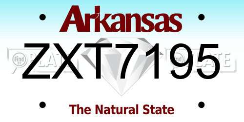 ZXT7195 Arkansas License Plate