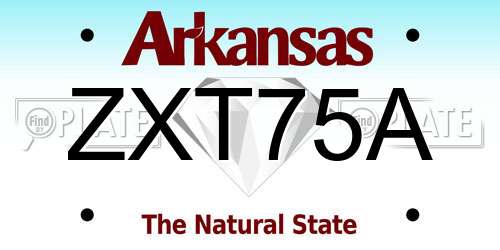 ZXT75A Arkansas License Plate