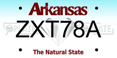 ZXT78A Arkansas License Plate