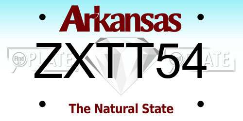 ZXTT54 Arkansas License Plate