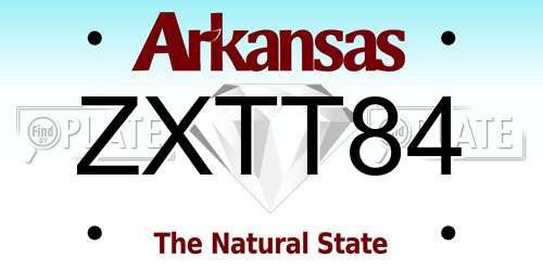 ZXTT84 Arkansas License Plate