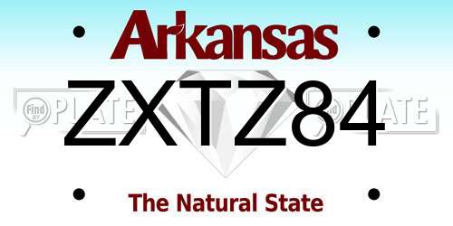 ZXTZ84 Arkansas License Plate
