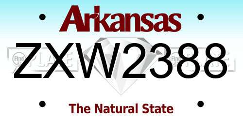 ZXW2388 Arkansas License Plate