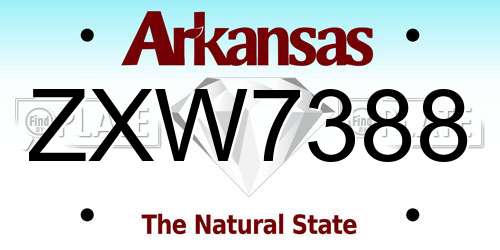 ZXW7388 Arkansas License Plate