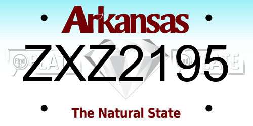 ZXZ2195 Arkansas License Plate