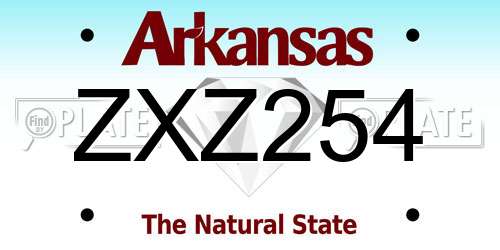 ZXZ254 Arkansas License Plate