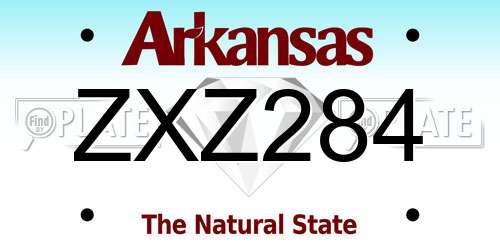 ZXZ284 Arkansas License Plate
