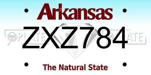 ZXZ784 Arkansas License Plate