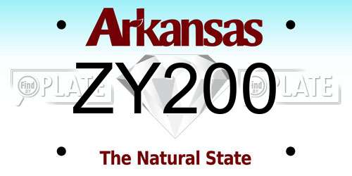 ZY200 Arkansas License Plate
