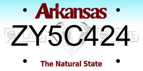 ZY5C424 Arkansas License Plate