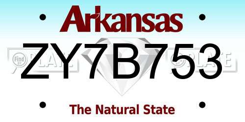 ZY7B753 Arkansas License Plate