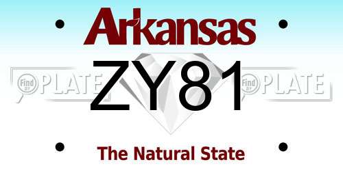 ZY81 Arkansas License Plate