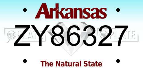 ZY86327 Arkansas License Plate