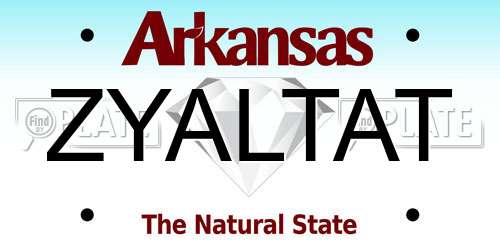 ZYALTAT Arkansas License Plate