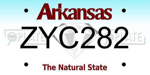 ZYC282 Arkansas License Plate