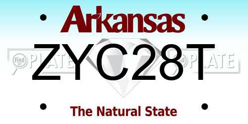 ZYC28T Arkansas License Plate