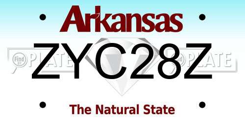 ZYC28Z Arkansas License Plate