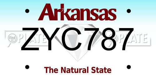 ZYC787 Arkansas License Plate