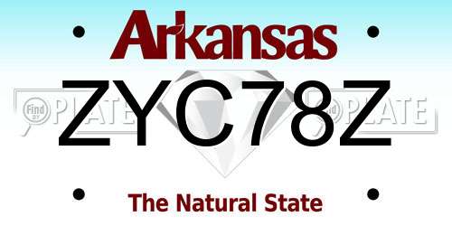 ZYC78Z Arkansas License Plate