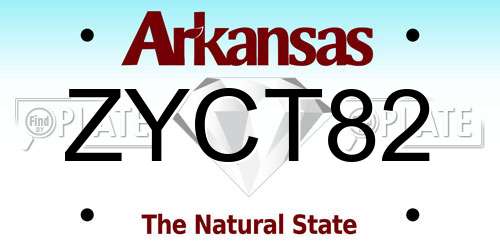ZYCT82 Arkansas License Plate